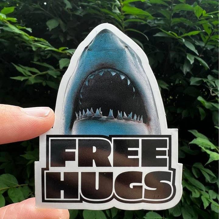 Free Hugs Funny Waterproof Sticker for wholesale by Sticker Mage