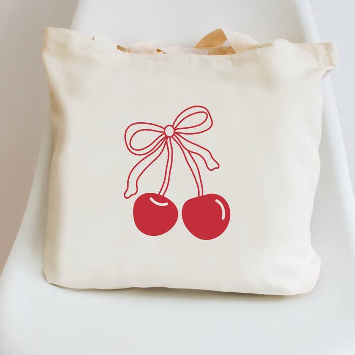 Tote Bag Canvas Coquette Bow Aesthetic Beach Bags for wholesale by P E T I T R U E