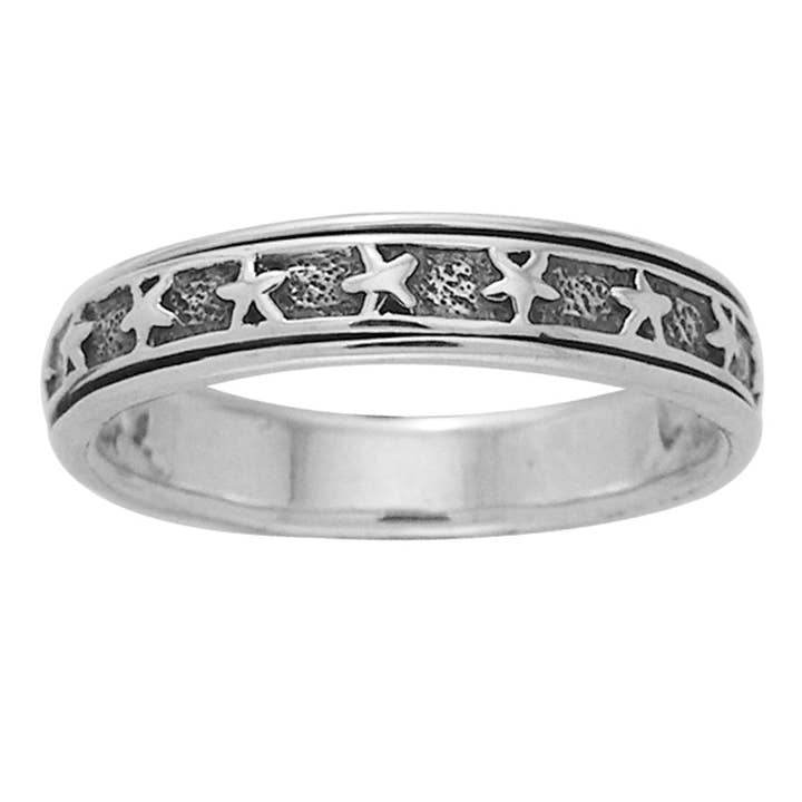 Sterling Silver Star Spin Motion Band Ring for wholesale by Silver Insanity
