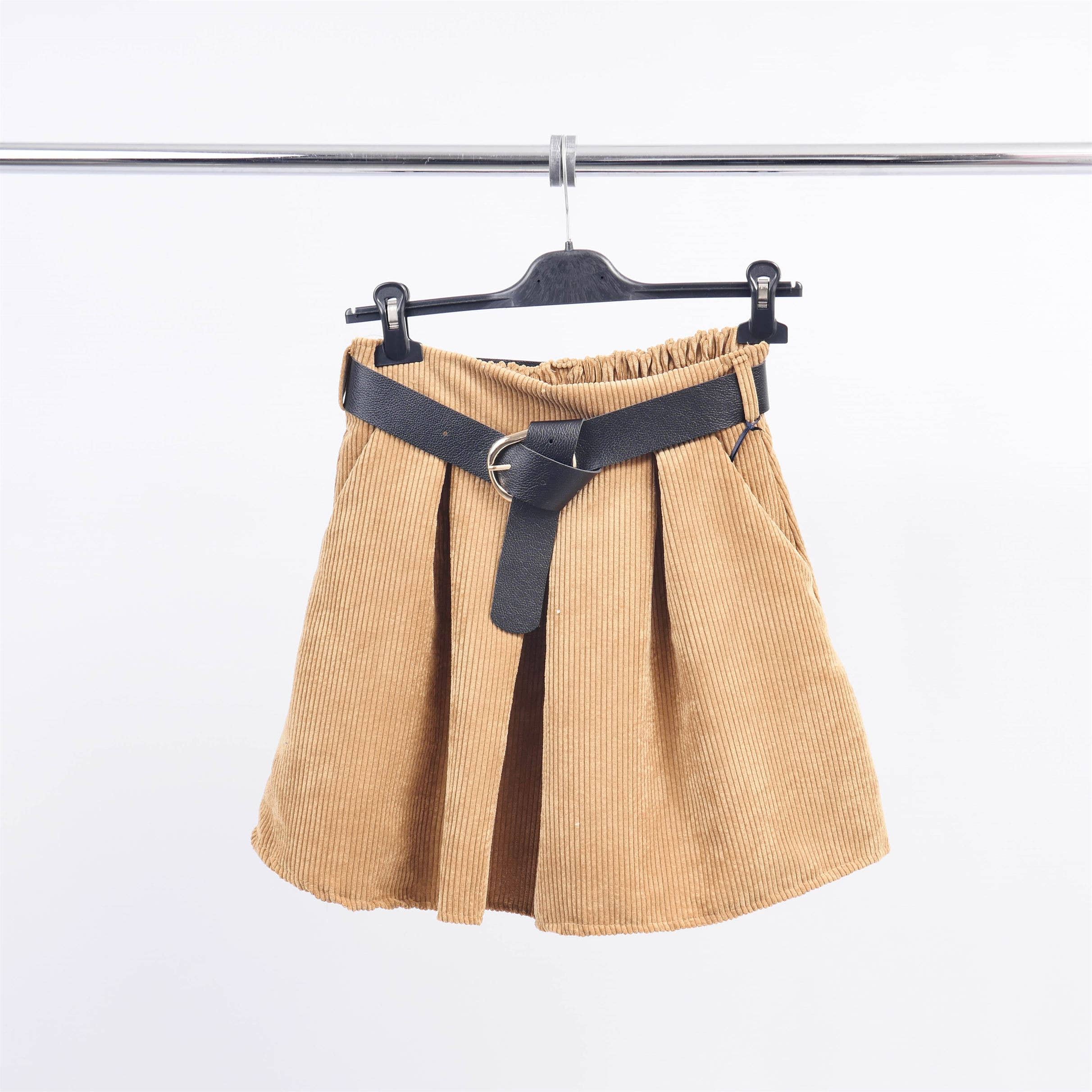 Cecile Wang – Saia - Mulher por atacado – Saia curta de veludo cotelê com cinto TDM728247