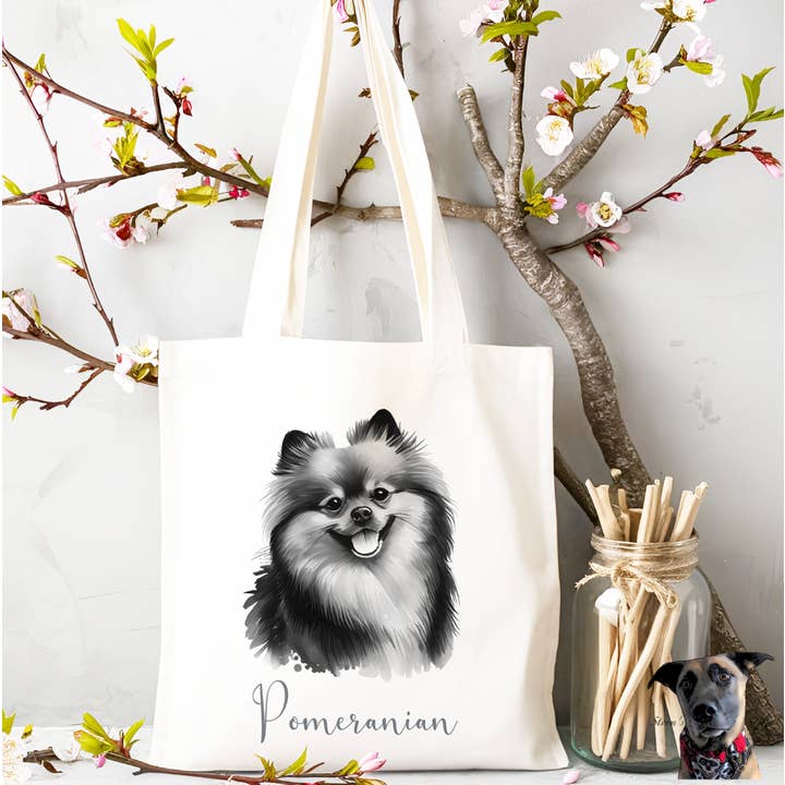 Dark Pomeranian Tote Bag for wholesale by Storms Style