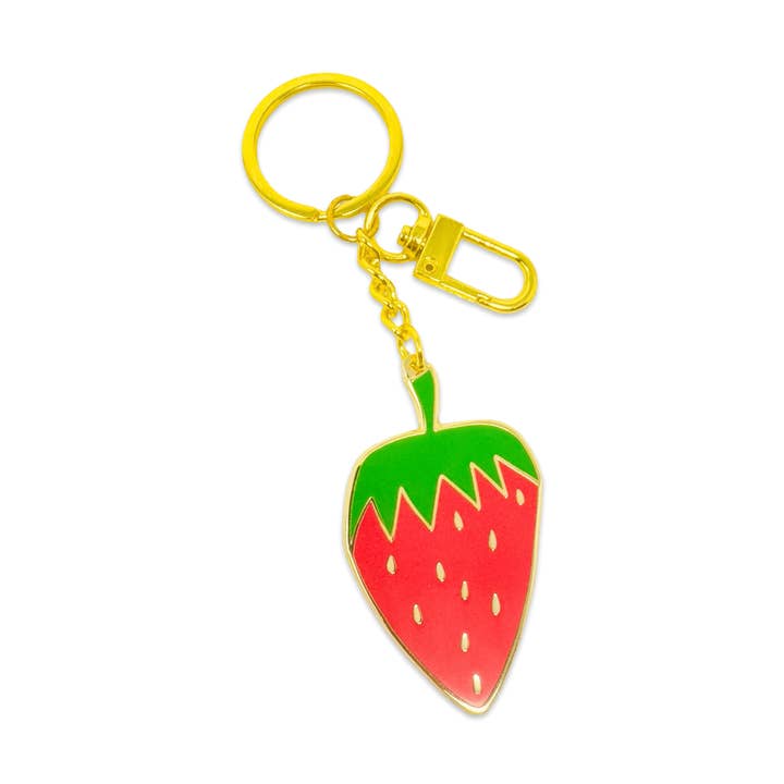 Strawberry Enamel Bag Charm & Keychain for wholesale by Jenny Lemons