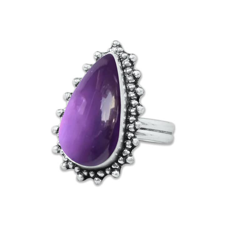 Handmade Jewels - Wholesale Cocktail/Statement Ring - Amethyst Rings for Women – Silver-Plated, Handmade, Deep Purple (US Sizes 6–10, Non-Adjustable)22