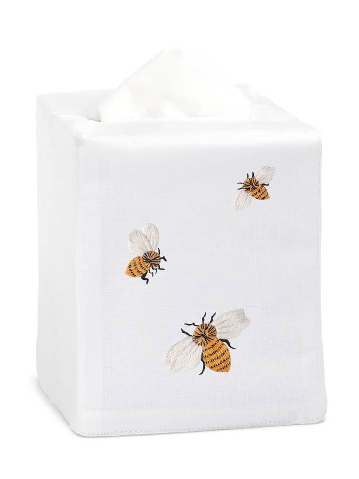 Bees Tissue Box Cover for wholesale by Henry Handwork