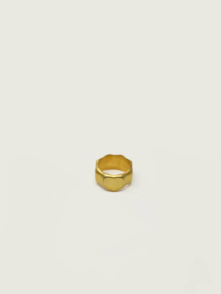 Golden Heart Signet Ring for wholesale by RIIA