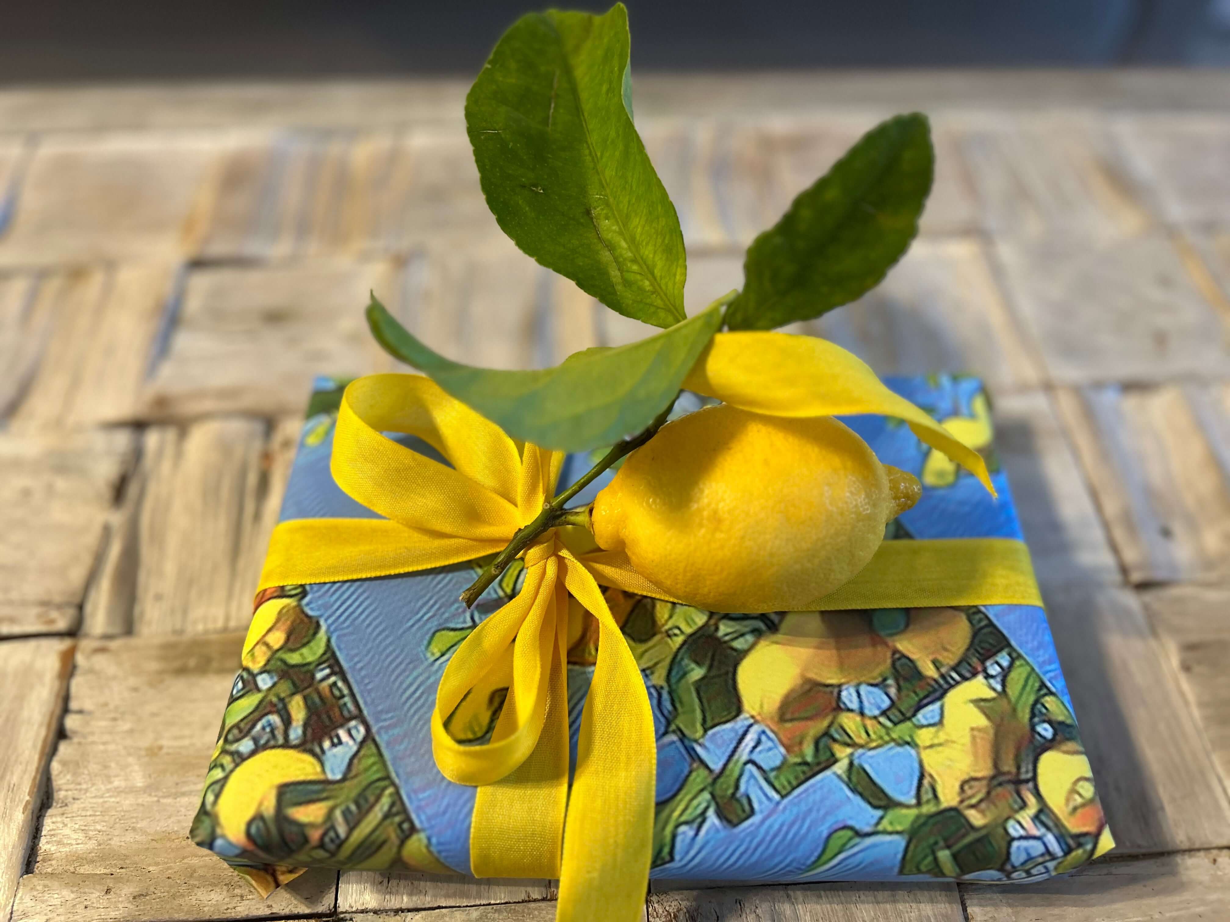 The Life Cycle Design – wholesale Flat wrap – Amalfi lemons 6 wrapping sheets, 120gsm, 500mm x 700mm2