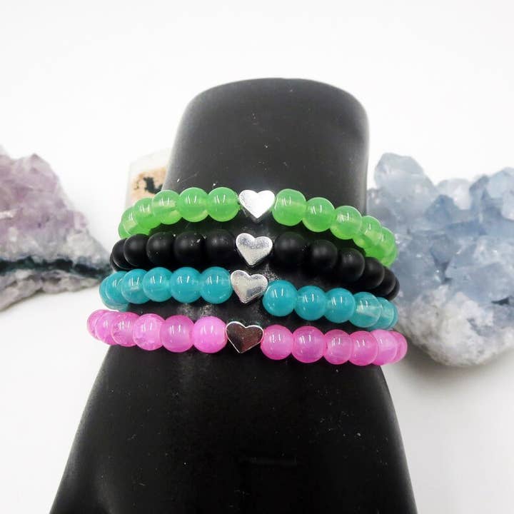 Jewels For Hope - Venta al por mayor Pulseras de abalorios/colgantes - Pulsera de corazón, pulsera con dijes para adolescentes, joyas para niñas