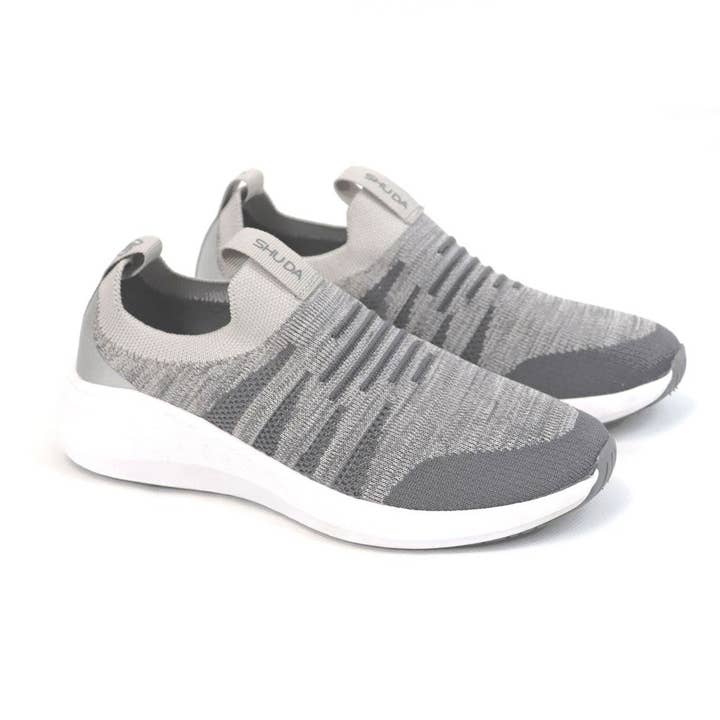 Olivia Slip-on Flyknit Trainer in Grey for wholesale by Shu Da Living