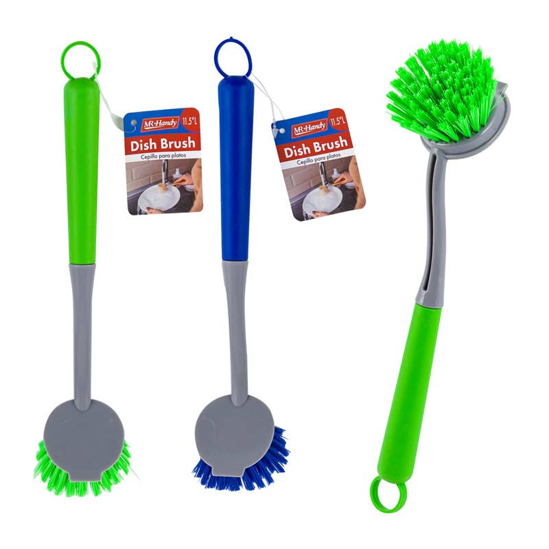 Deluxe Import Trading - Wholesale Cleaning Brush - 11.5'' DUST PAN LENGTH ROUND BRUSH WITH SILICONE HANDLE0
