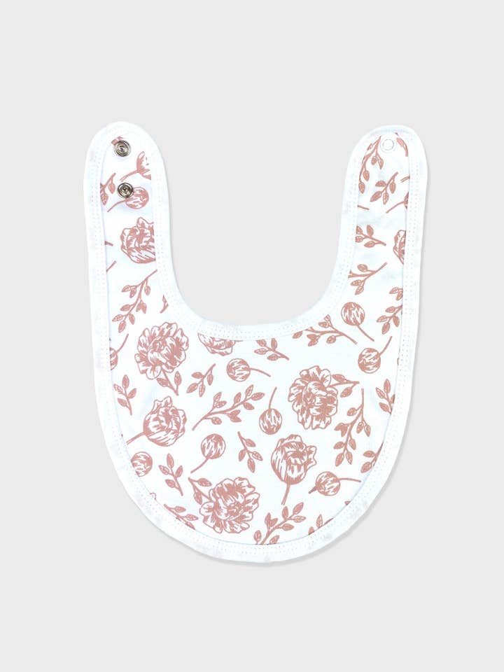 Baby Bib - Blush Peony for wholesale by Kit & Cradle