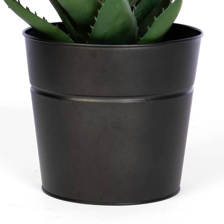 Black Tin Planter w/ PVC Liner 4.75"D for wholesale by Willow Group