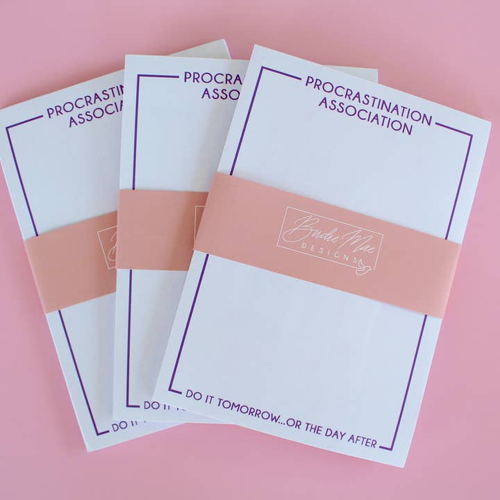 Birdie Mae Designs - Wholesale Notepad - Procrastination Association Notepad | Funny Notepad7