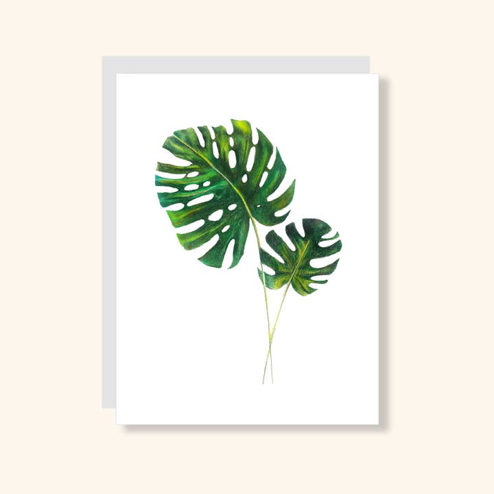Monstera Greeting Card for wholesale by Julia Wolinsky Art