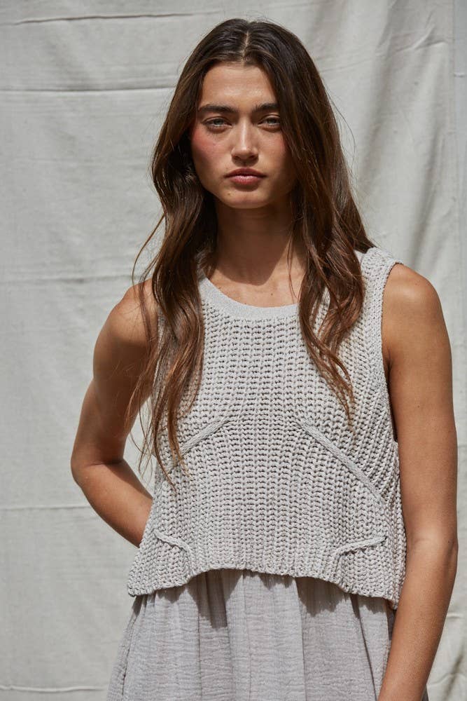 By Together - Wholesale Dress - Women's - W2069 | Knit Sweater Sleeveless Flare Midi Dress 1