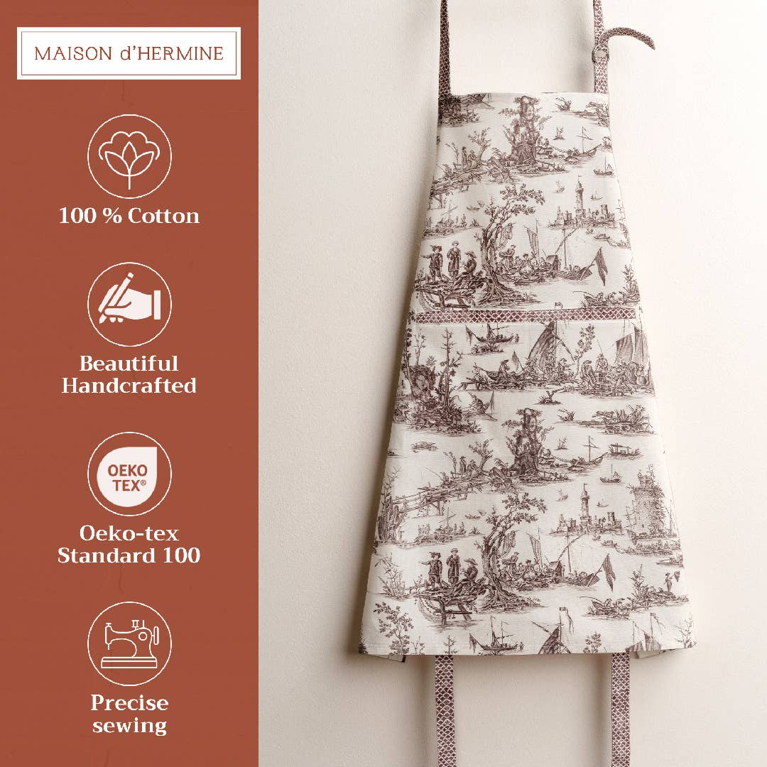 Maison d'Hermine - Design in Every Thread - Wholesale Apron - Apron 100% Cotton - Everyday Cooking - Calais - Charcoal1