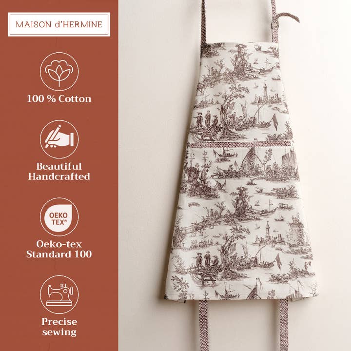 Maison d'Hermine - Design in Every Thread - Wholesale Apron - Apron 100% Cotton - Everyday Cooking - Calais - Charcoal1