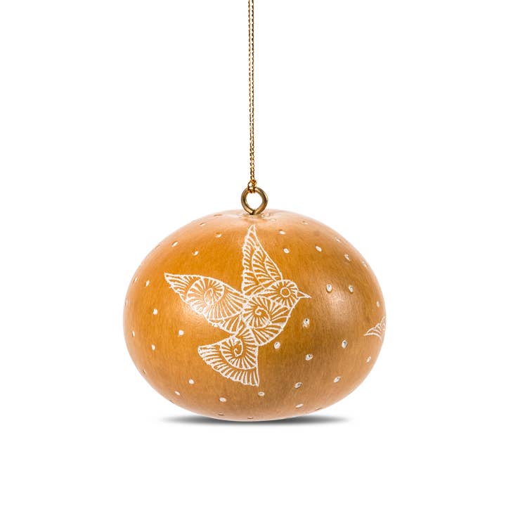 Lucuma Designs - Wholesale Ornament - Doves - Mini Gourd Ornament - Original Handcraft5