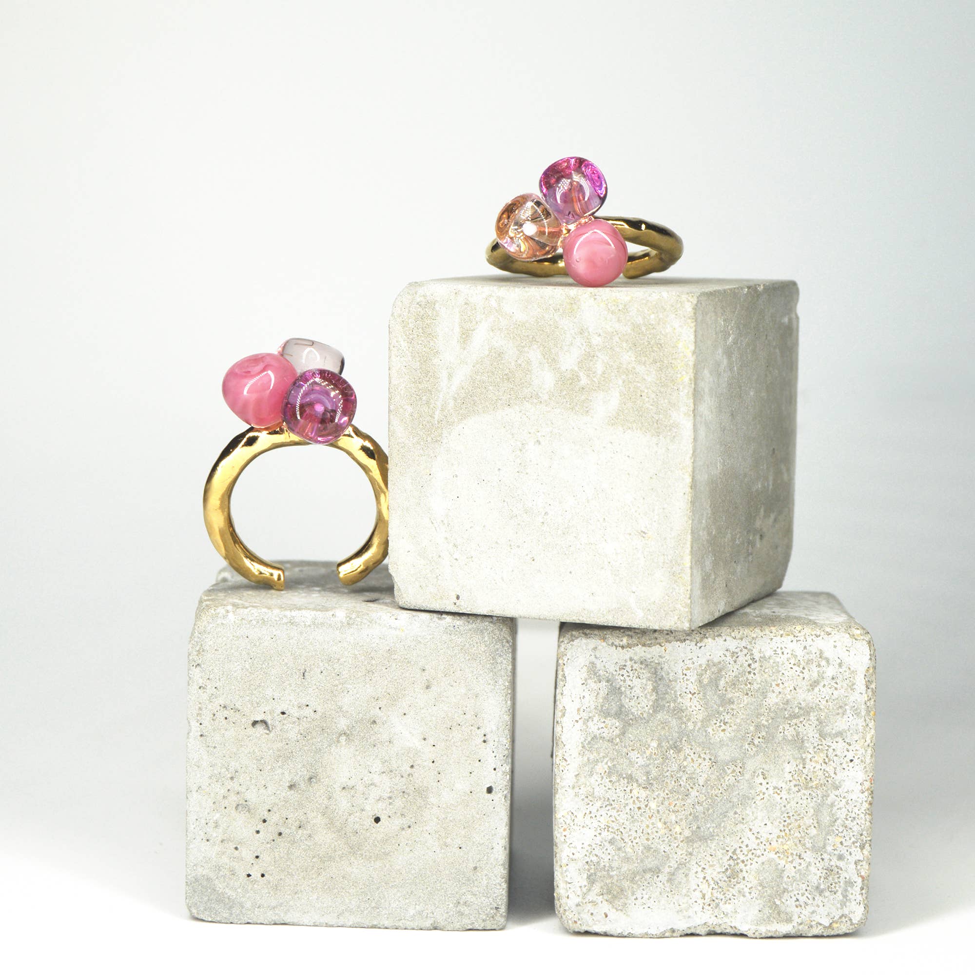 Chama Navarro - Wholesale Multi-Stone Ring - LALETI small Murano glass adjustable ring9