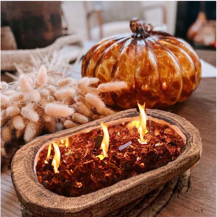 Naturally Gifted - Wholesale Jar/Filled Candle - Fire Glass Dough Bowl Candle | Hand-Poured Soy Wax Candle Ho