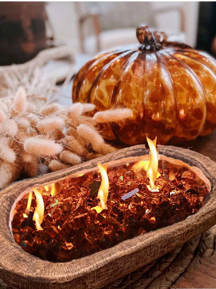 Fire Glass Dough Bowl Candle | Hand-Poured Soy Wax Candle Ho for wholesale by Naturally Gifted