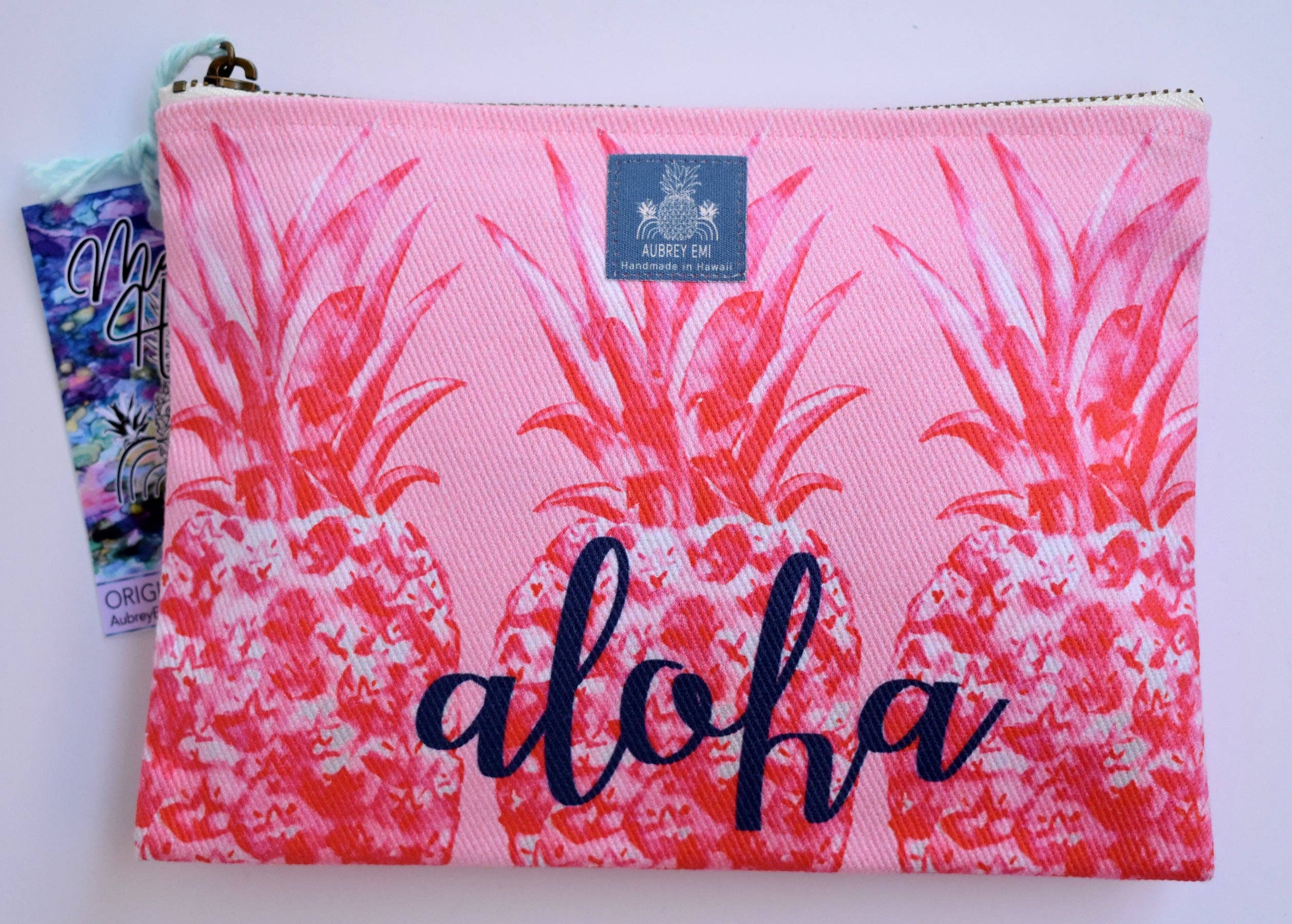 Aubrey Emi Designs - Venta al por mayor Bolso pequeño - Mujer - Piñas rosadas con aloha, bolsa pequeña1