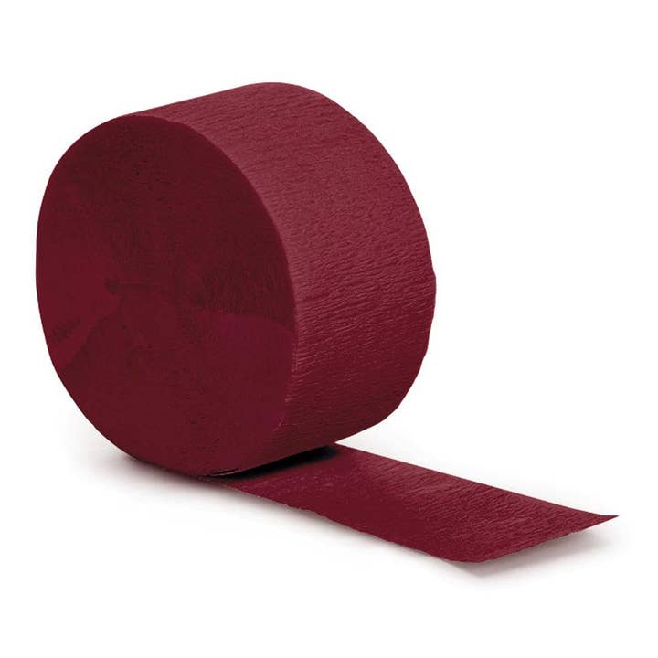 KT Supply - Wholesale Decal - Party Decorations - Burgundy 81 ft Solid Crepe Streamer, Case of 12