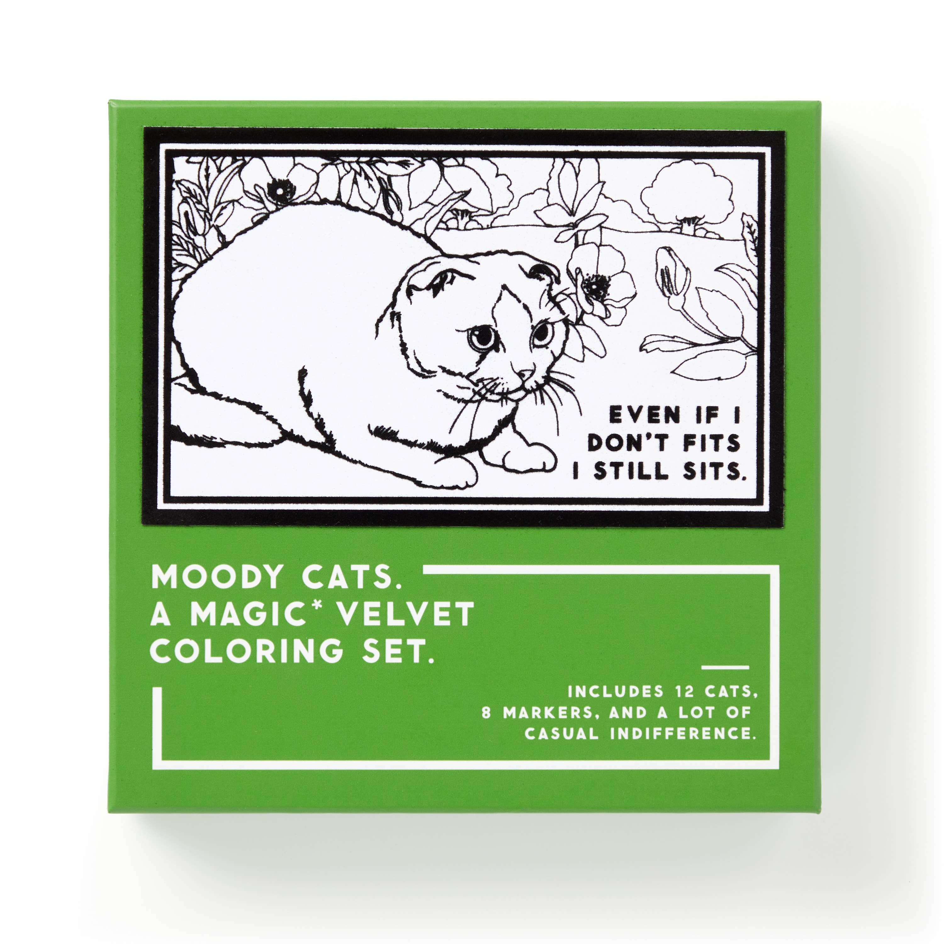 Chronicle Books - Wholesale Coloring & Activity Book - Adult - Brass Monkey Moody Cats Magic Velvet Coloring Set0