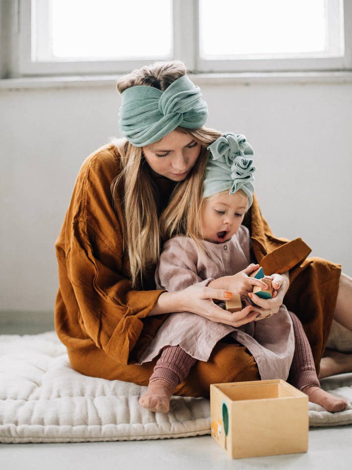 Velvet Dusty Mint Tulband Maxi voor wholesale door Looks by Luks