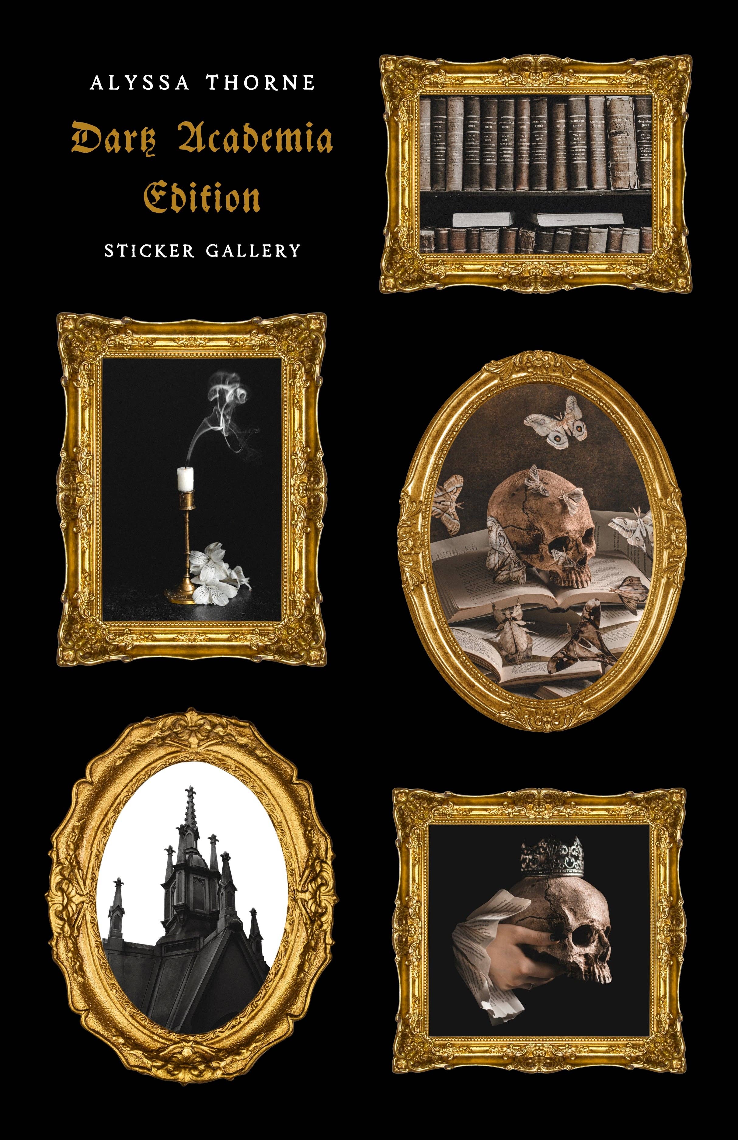 Alyssa Thorne - Wholesale Sticker - Dark Academia Gallery | Gold Foil Gothic Sticker Sheet1