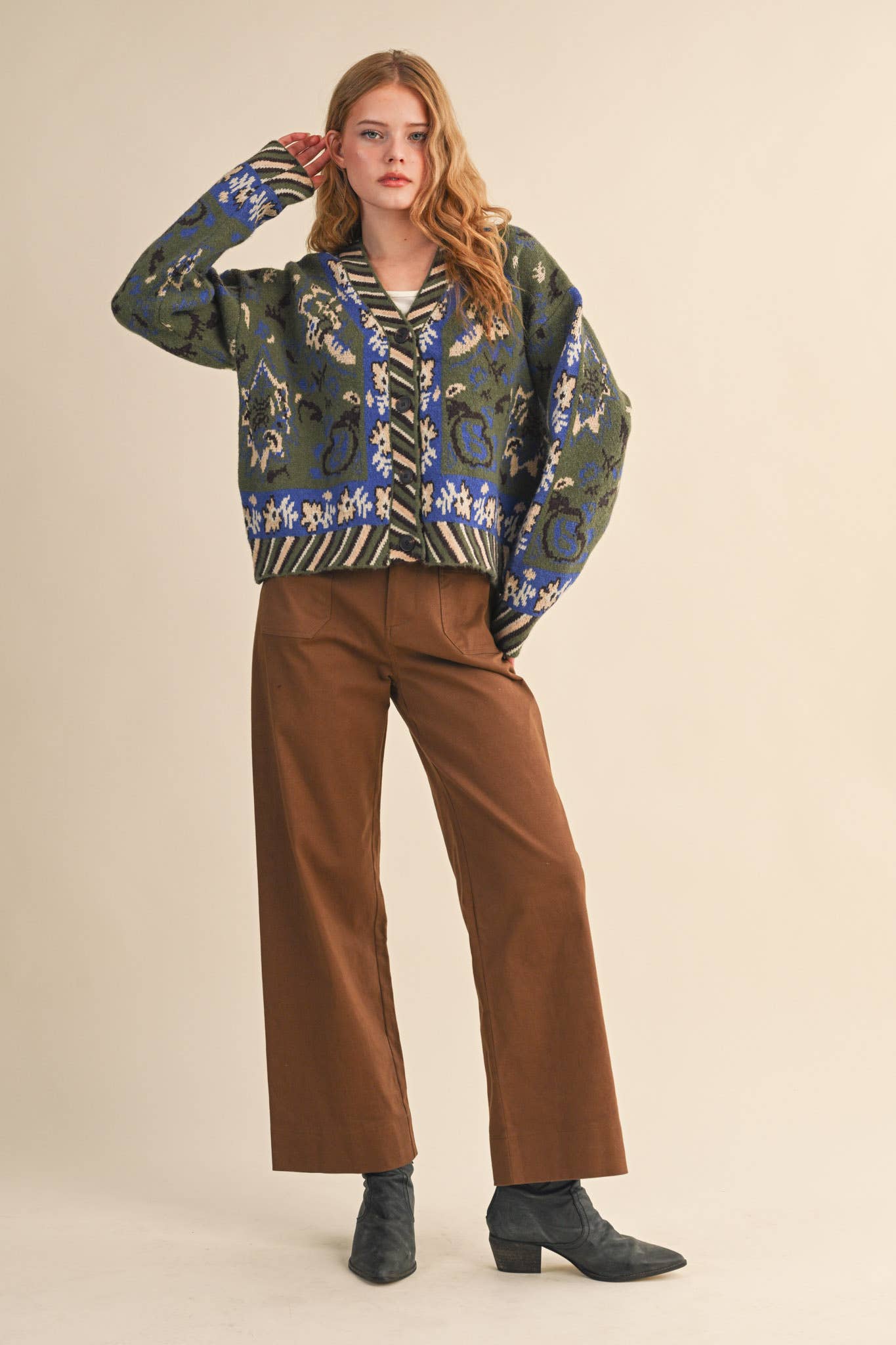 &MERCI - Wholesale Pants - Women's - HIGH WAIST WIDE LEG PANTS WITH WHIP STITCH TRIM MP421820