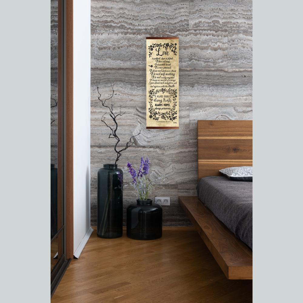 Dara Arts & Gifts - Wholesale Wall Accent - 1st. Corinthians 13 4-7 - Handcrafted Biblical Scroll 2
