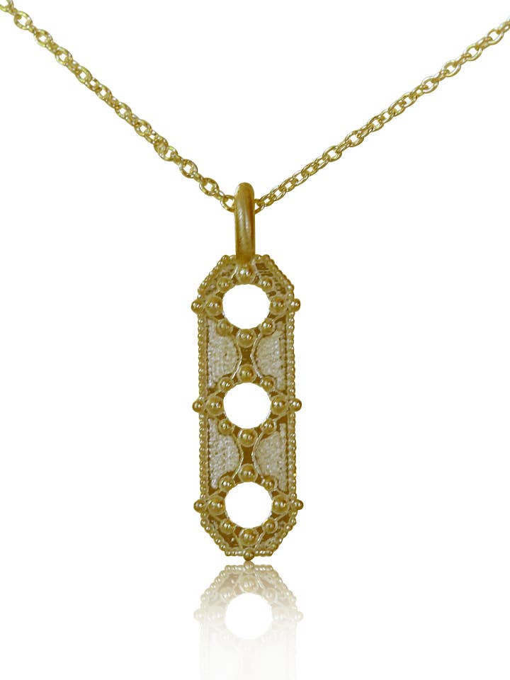 Colar Luminoso 3 Pendente - 14k Dourado por atacado de Erin Pelicano Jewelry