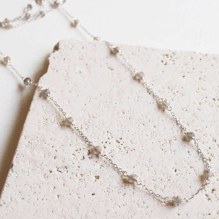 Ballet Chain - Silver Labradorite Layering Chain for wholesale by Parken Jewelry