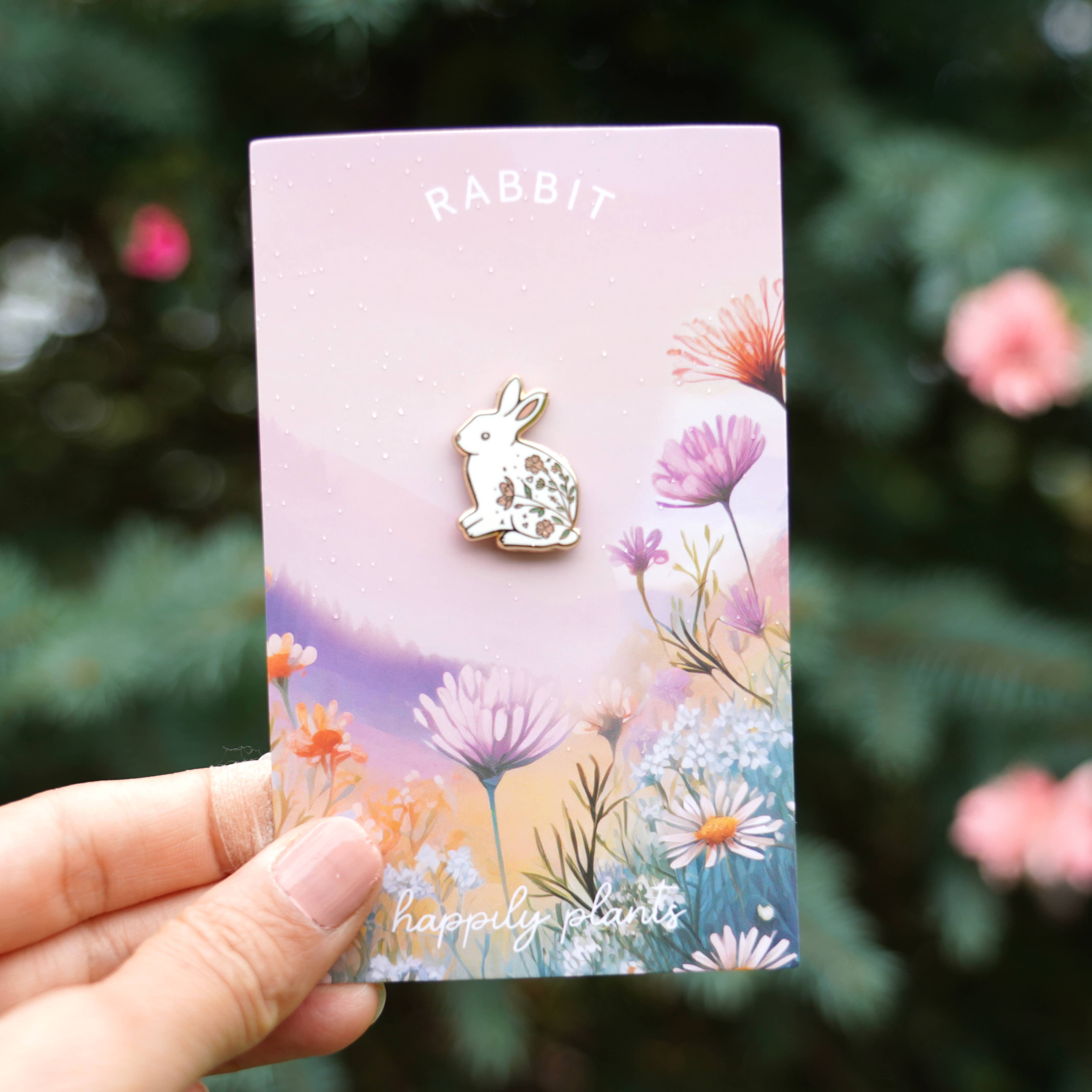 Happily Plants - Wholesale Lapel Pin/Button - Rabbit Lapel Pin, Bunny Garden Wildlife Gifts8