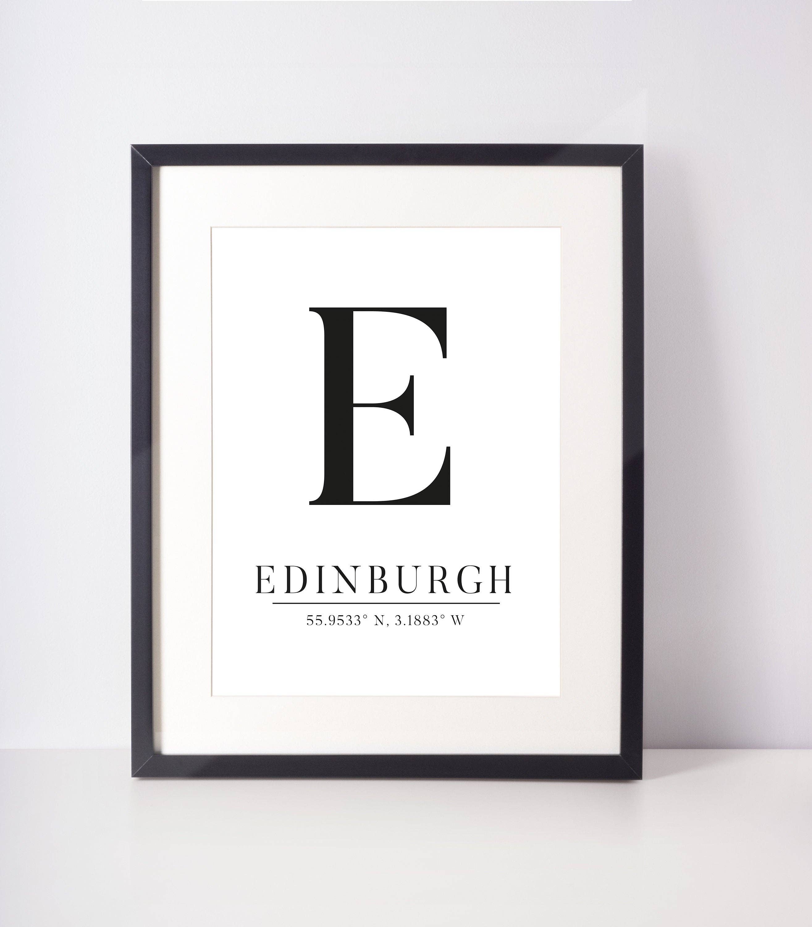 Kalloway Design – wholesale Art print – Edinburgh Latitude Longitude Location Unframed Print0
