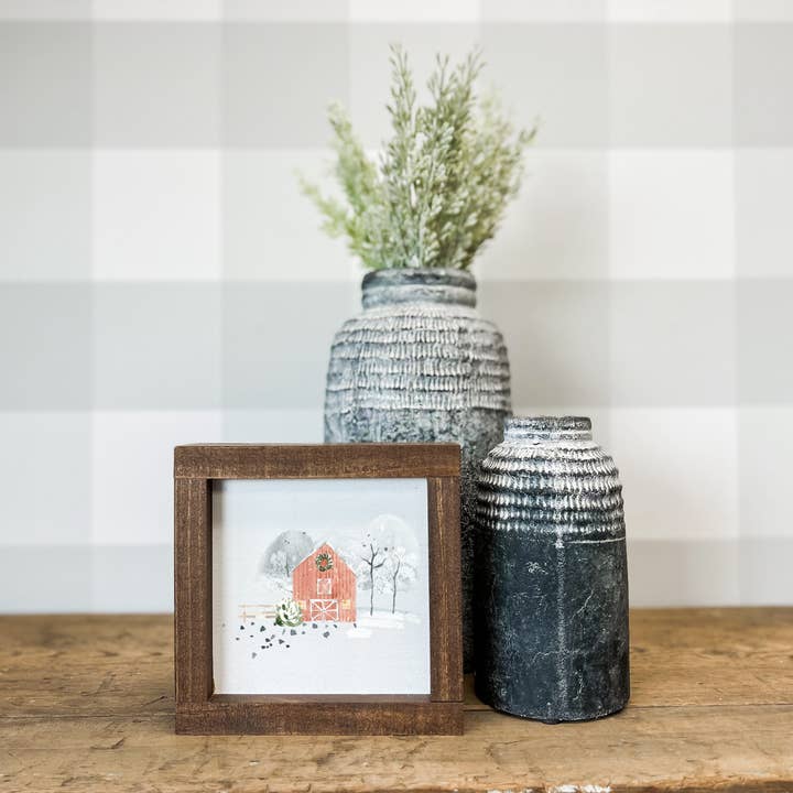 Lily and Sparrow - Wholesale Christmas Wall Art - Barn Winter Scene | Christmas Decor, Wall Decor, Made in USA0