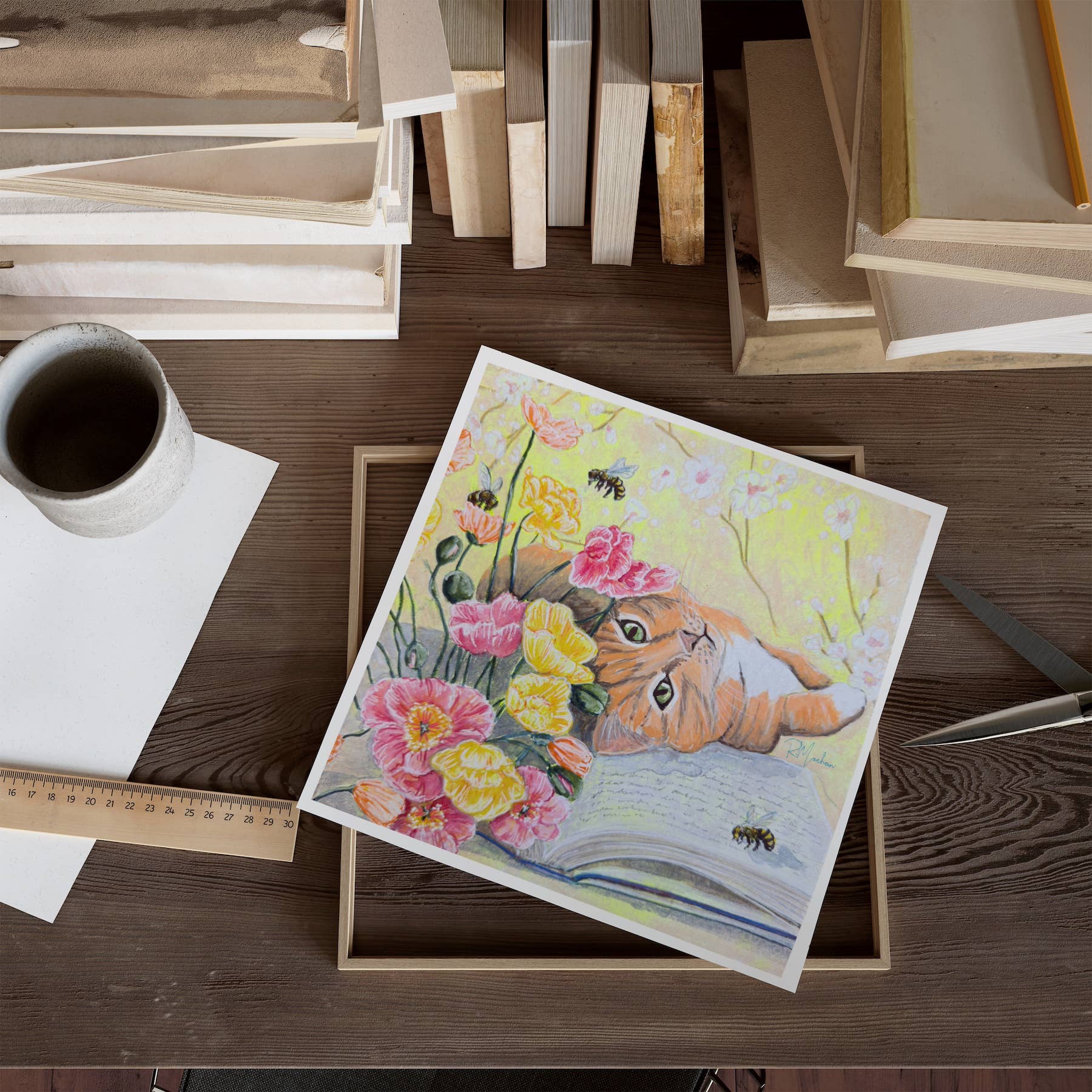 R.Machan Fine Art - Wholesale Art Print - "Pooh Bear" 16"x16" Giclée Poster Print2