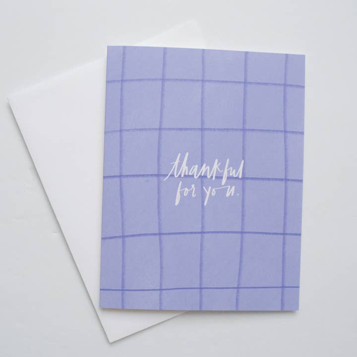 Dankbaar voor Jou, Geruit Ontwerp, Wenskaart voor wholesale door give with joy