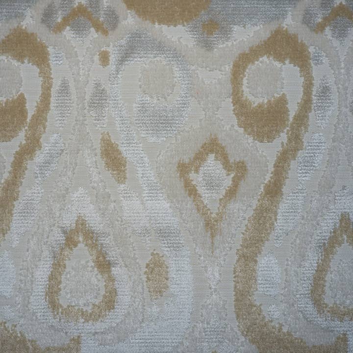 Top Fabric - Wholesale Fabric - KASURI - TEAR DROP DESIGN CUT VELVET UPHOLSTERY FABRIC3