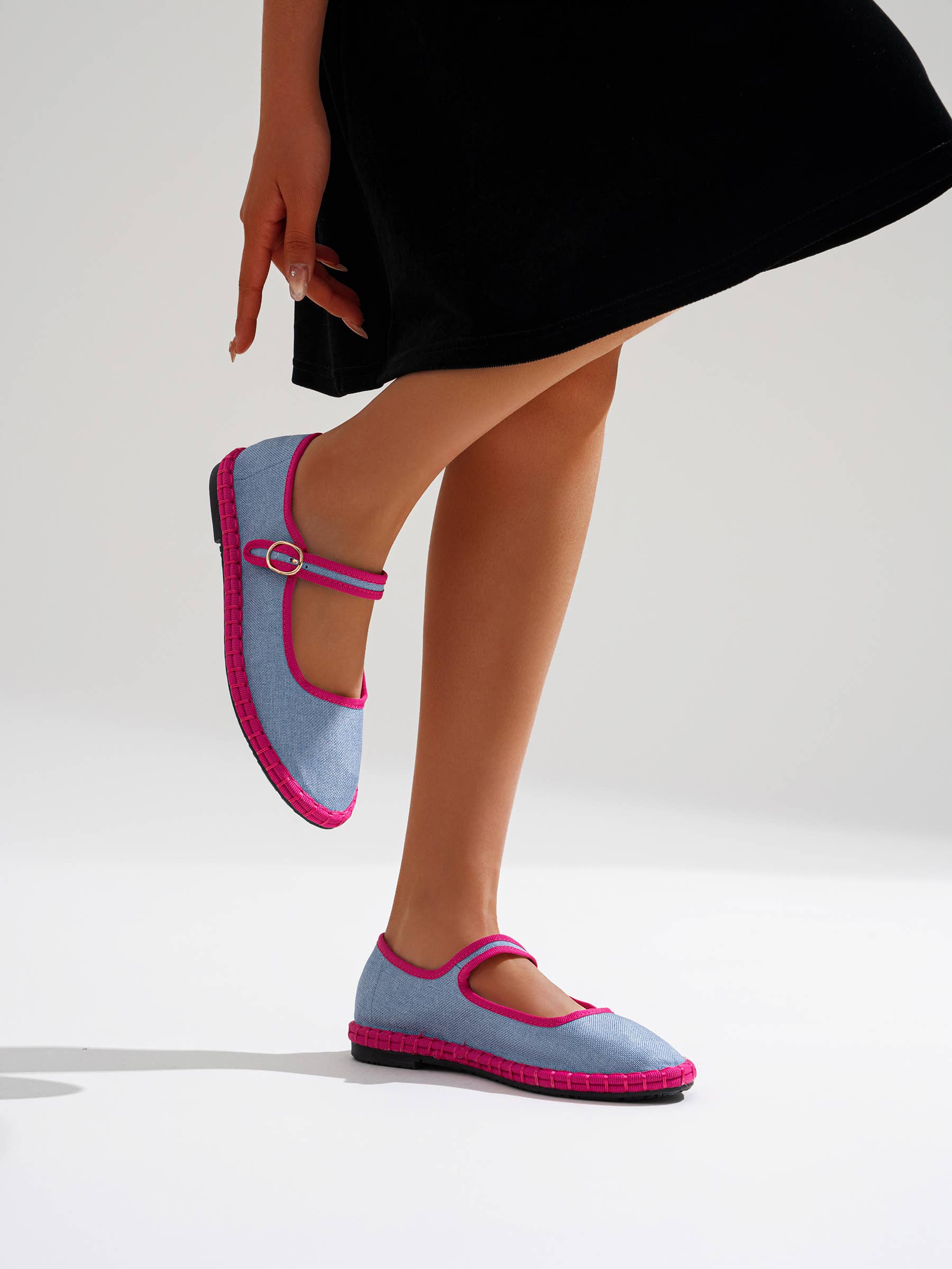 CEREZA – Engroshandel Flade sko - Dame – Kvinder Lærred Mary Jane Flade Sko14