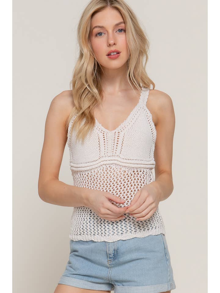 Active Basic | Active USA – Engroshandel Tanktop – Kvinder – Ærmeløs V-hals Hæklet Forårssweater17