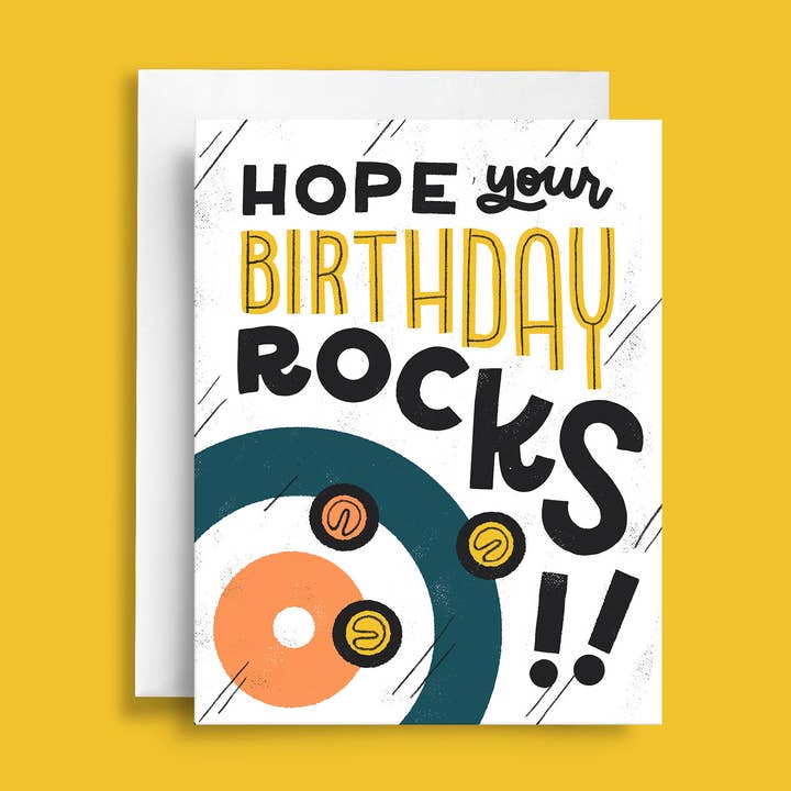 Hope Your Birthday Rocks Curling | Fødselsdagskort for engroshandel hos Natasia Makes