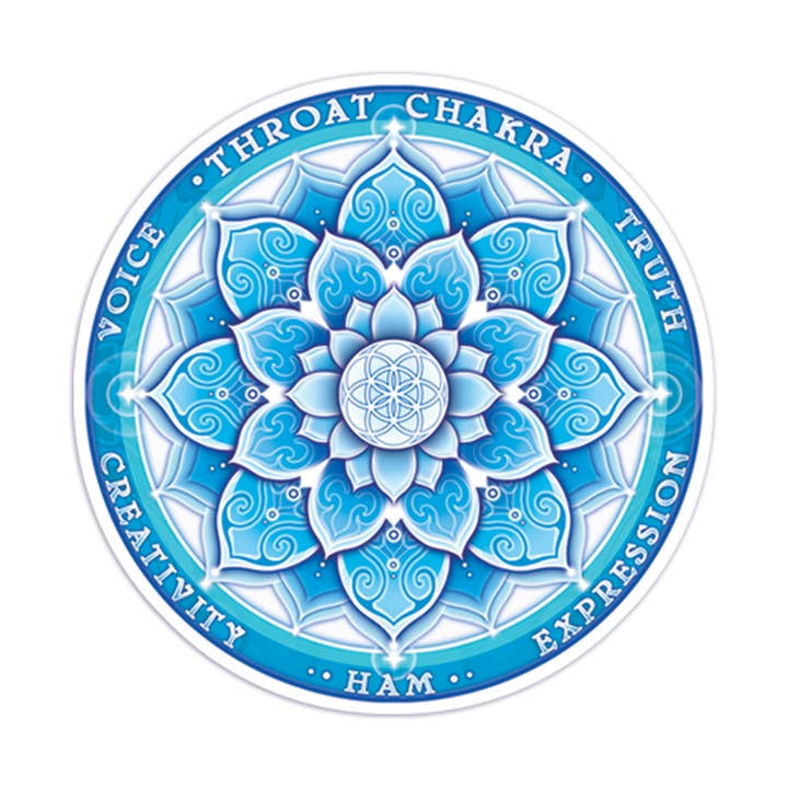 4.5" Sticker Window Chakra Throat for wholesale by Mandala Arts