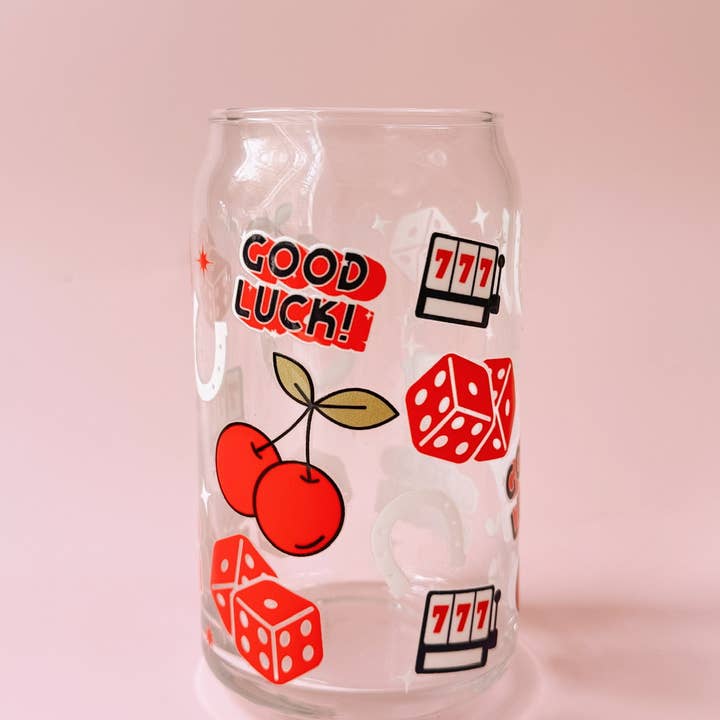 Golden Hour Designs - Wholesale Drinking Glass/Cup - Vegas Motif Glass Cup - 16oz, Coffee, Cup Set