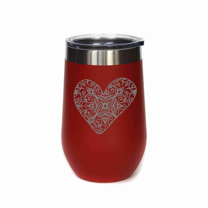 Valentine's Day Heart With Pattern Mug - 12 or 16 oz. for wholesale by Driftless Studios