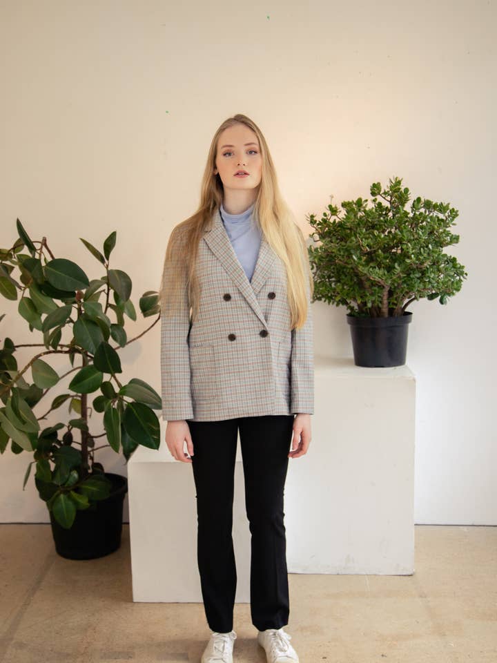 Madia & Matilda - Venta al por mayor Blazer - Mujer - Blazer cuadros, gris