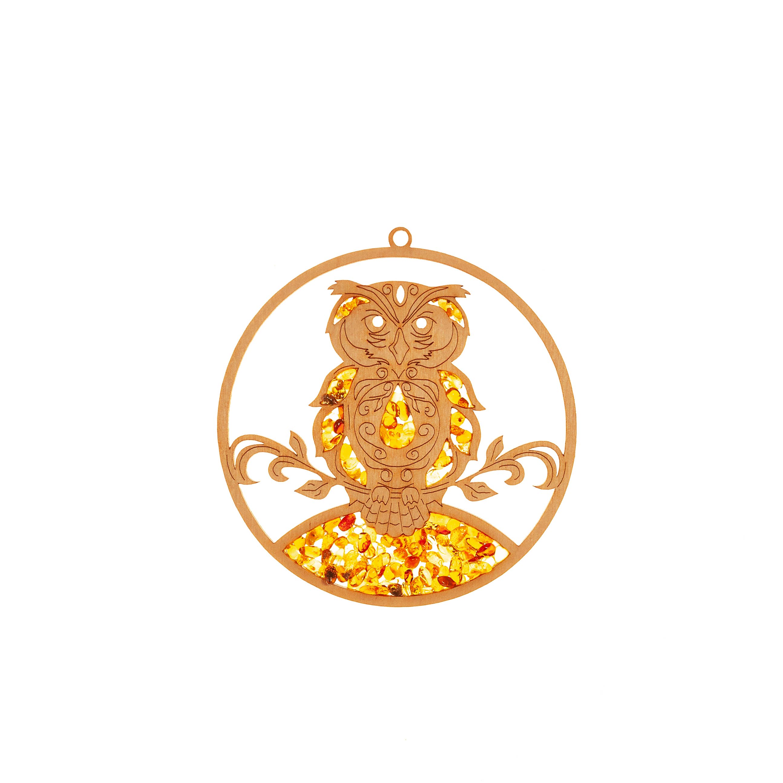 RADULY - Wholesale Suncatcher - Suncatcher amber in birch wood - butterfly4