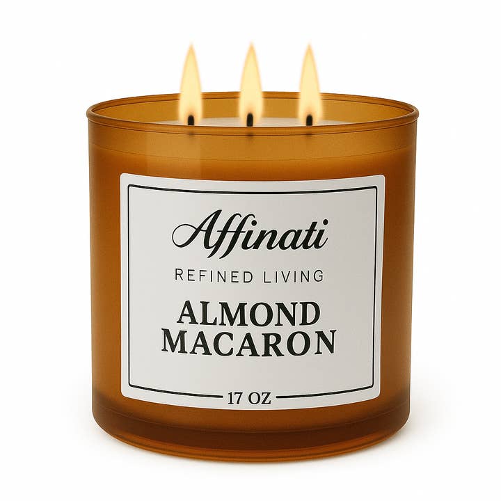 3-Docht-Mandel-Makronen-Kerze für den Großhandel von Affinati