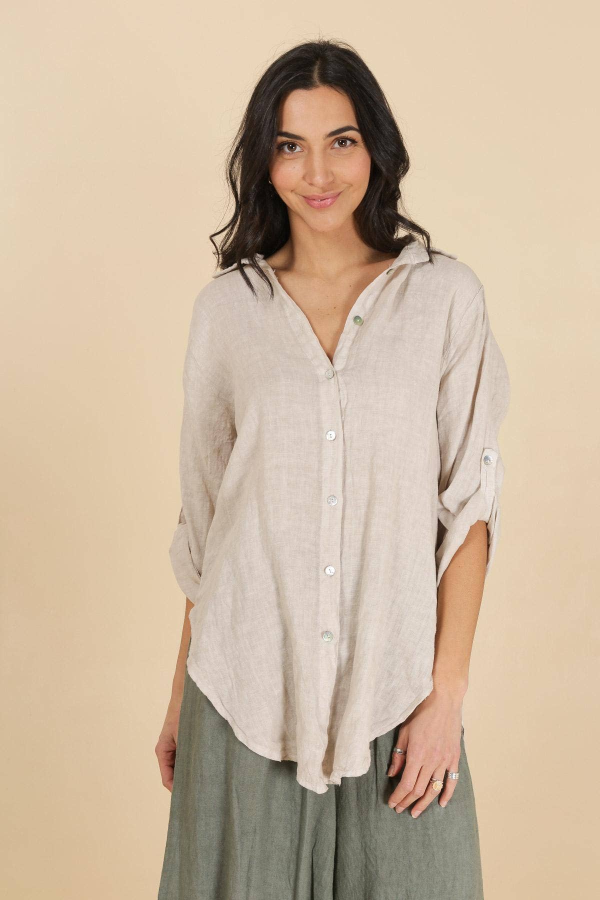 la maison des fibres naturelles - Wholesale Button Down Shirt - Women's - 100% linen shirt 6201598