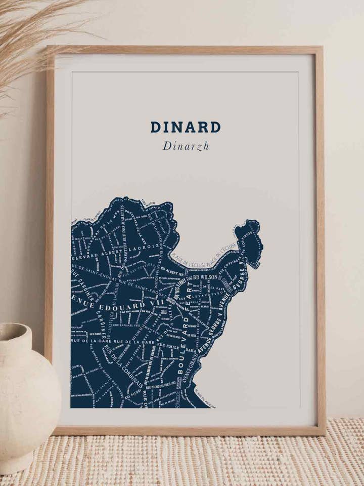 Affiche Le Bon Plan - Dinard Bleu Marine pour la vente par Zébu